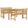 Set da Pranzo per Giardino 3 pz in Legno Massello di Teak