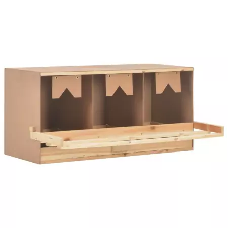 Casetta Cova per Galline 3 Scomparti 96x40x65cm Legno di Pino