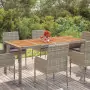 Tavolo da Giardino Piano in Legno Grigio 190x90x75cm Polyrattan