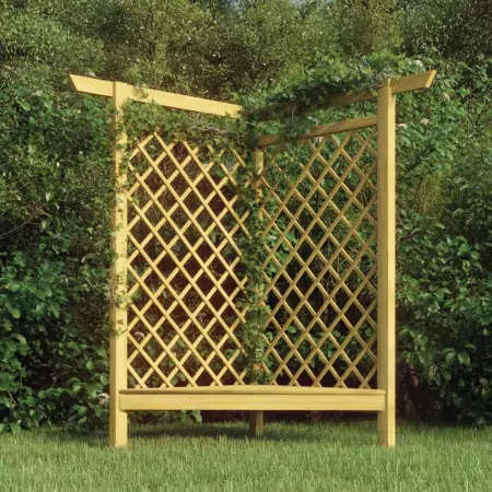 Pergola Angolare con Panca 166x81x174 cm Legno Pino Impregnato