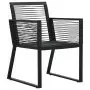 Set da Pranzo da Giardino 9 pz in Rattan PVC Nero