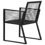 Set da Pranzo da Giardino 9 pz in Rattan PVC Nero