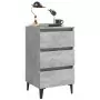 Comodino con Gambe in Metallo 2 pz Grigio Cemento 40x35x69 cm