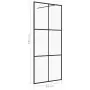 Parete per Doccia Walk-in Vetro Trasparente ESG 90x195 cm Nera