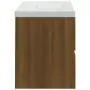 Mobile Bagno Lavabo Integrato Rovere Marrone Legno Multistrato