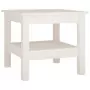 Tavolino da Salotto Bianco 45x45x40 cm Legno Massello di Pino