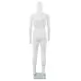 Manichino Uomo Figura Intera Base in Vetro 185 cm Bianco Lucido