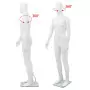 Manichino Uomo Figura Intera Base in Vetro 185 cm Bianco Lucido