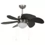 Ventilatore da Soffitto con Luce 76 cm Marrone Scuro