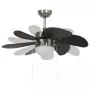 Ventilatore da Soffitto con Luce 76 cm Marrone Scuro