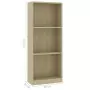 Libreria a 3 Ripiani Rovere Sonoma 40x24x108 cm in Truciolato