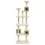 Albero per Gatti con Tiragraffi in Sisal Crema 188 cm