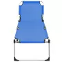 Lettino Prendisole Senior Pieghevole Extra Alto Alluminio Blu