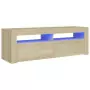 Mobile Porta TV con Luci LED Rovere Sonoma 120x35x40 cm