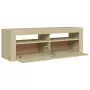 Mobile Porta TV con Luci LED Rovere Sonoma 120x35x40 cm