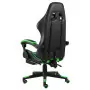 Sedia da Gaming con Poggiapiedi Nero e Verde in Similpelle