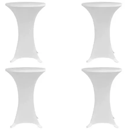 Coperture Verticali per Tavolo 4 pz Ø60 cm Bianco Elastico