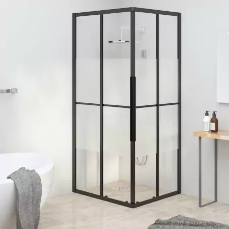 Cabina Doccia ESG Semi Smerigliato 80x70x180 cm Nera