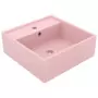 Lavabo Troppopieno Quadrato Rosa Opaco 41x41cm Ceramica