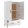 Credenza Bianco Lucido 70x31x115 cm in Legno Multistrato