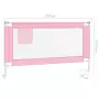 Sponda Letto di Sicurezza per Bambini Rosa 140x25 cm in Tessuto