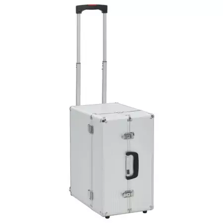 Valigia Trolley Pilota 47x39x27 cm in Alluminio Argento