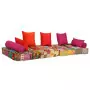 Pouf Modulare a 2 Posti in Tessuto Patchwork