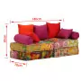 Pouf Modulare a 2 Posti in Tessuto Patchwork