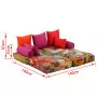 Pouf Modulare a 2 Posti in Tessuto Patchwork