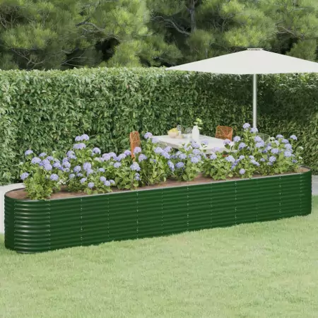 Vaso da Giardino Acciaio Verniciato a Polvere 440x80x68cm Verde