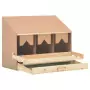 Casetta Cova per Galline 3 Scomparti 72x33x54 cm Legno di Pino