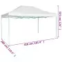 Gazebo Professionale Pieghevole 3x4m Acciaio Bianco