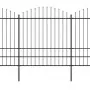 Recinzione Giardino Punta a Lancia (1,75-2)x6,8m Acciaio Nera
