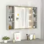 Mobile a Specchio con LED Grigio Cemento 76x15x55 cm
