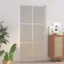 Porta Interna 102,5x201,5 cm Bianco Opaco in Vetro e Alluminio