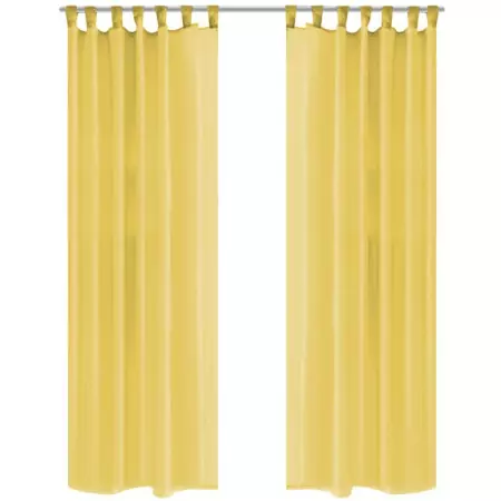 2 Pz Tende in Voile 140x175 cm Giallo