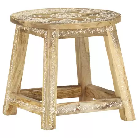 287445  Hand-painted Stool 38x38x35 cm Solid Mango Wood