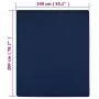 Lenzuola con Angoli Jersey 2pz Blu Marino 140x200 cm Cotone