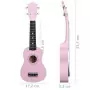 Set Ukulele Soprano con Borsa per Bambini Rosa 21"