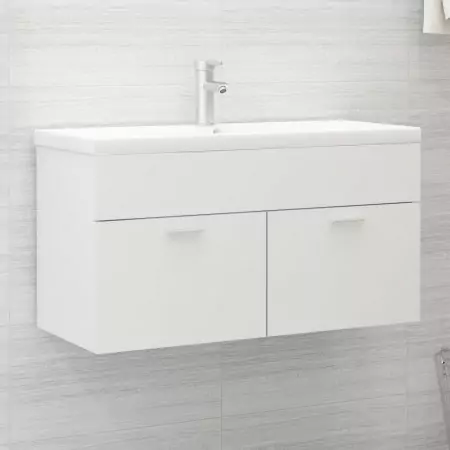 Mobile da Bagno con Lavabo Integrato Bianco in Truciolato