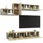 Set Porta TV 7 pz Rovere Sonoma in Truciolato