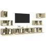 Set Porta TV 8 pz Rovere Sonoma in Truciolato