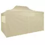 Tenda Pieghevole Pop-Up 4 Pareti Laterali 3x4,5 m Bianco Crema