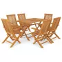 Set da Pranzo da Giardino 7 pz in Legno Massello di Teak