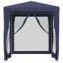 Tenda per Feste con 4 Pareti Laterali in Rete Blu 2x2 m HDPE