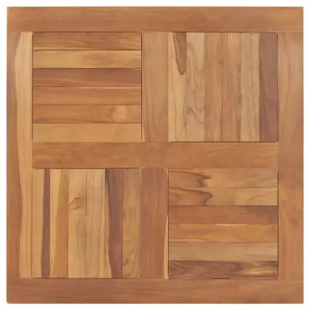 Piano del Tavolo Legno Massello di Teak Quadrato 80x80x2,5 cm
