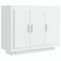 Credenza Bianco Lucido 92x35x75 cm in Legno Compensato