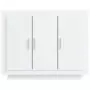 Credenza Bianco Lucido 92x35x75 cm in Legno Compensato