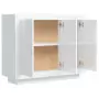 Credenza Bianco Lucido 92x35x75 cm in Legno Compensato