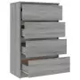 Credenza Grigio Sonoma 60x35x98,5 cm in Legno Multistrato